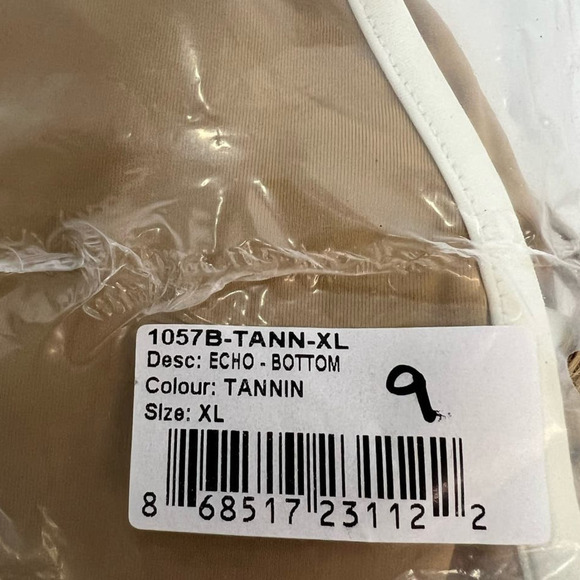 NWT Stone Fox Swim Echo Bikini Bottom, Asymmetrical Binding Detail, Tan, size XL - Picture 16 of 16